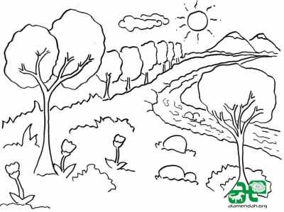 Detail Gambar Pemandangan Pantai Hitam Putih Untuk Diwarnai Nomer 51