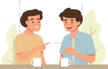 Gambar Percakapan Dua Orang Sedang Makan - KibrisPDR