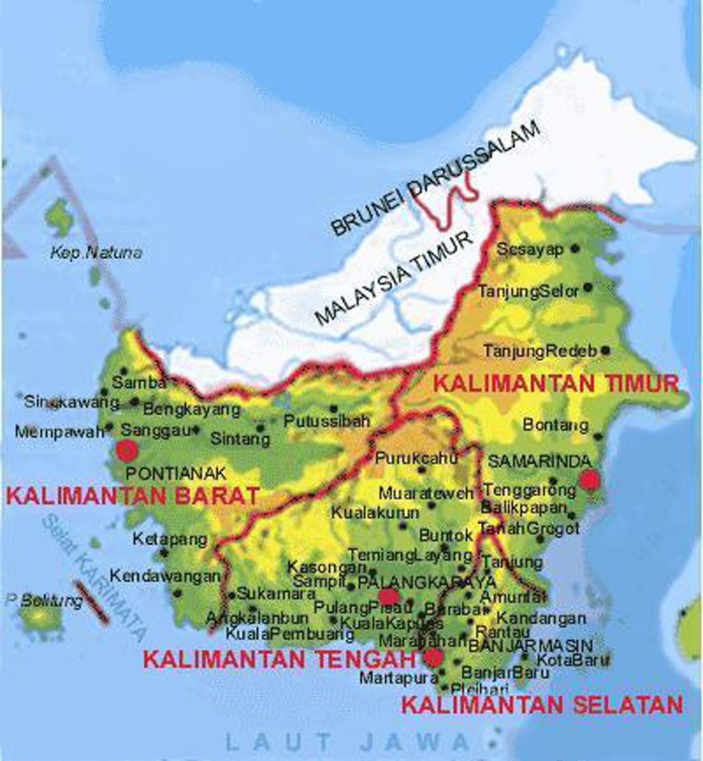 Detail Gambar Peta Pulau Kalimantan Berwarna Nomer 5