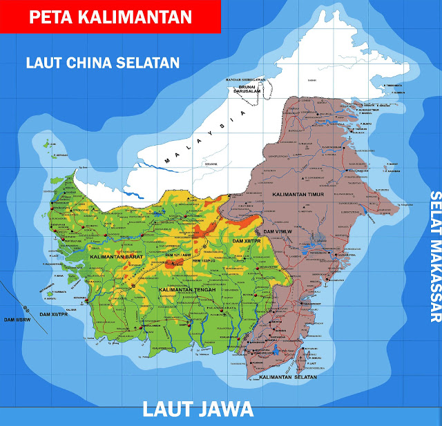 Detail Gambar Peta Pulau Kalimantan Berwarna Nomer 7