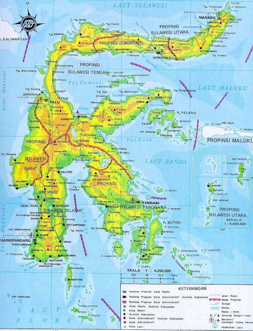 Detail Gambar Peta Pulau Sulawesi Lengkap Dg Provinsinya Nomer 3