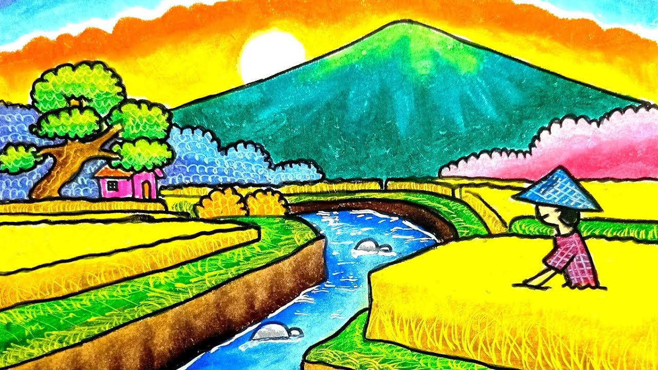 Detail Gambar Sawah Untuk Mewarnai Nomer 41