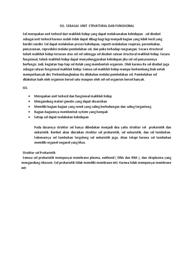 Detail Gambar Sel Sebagai Unit Struktural Dan Fungsional Kehidupan Nomer 46