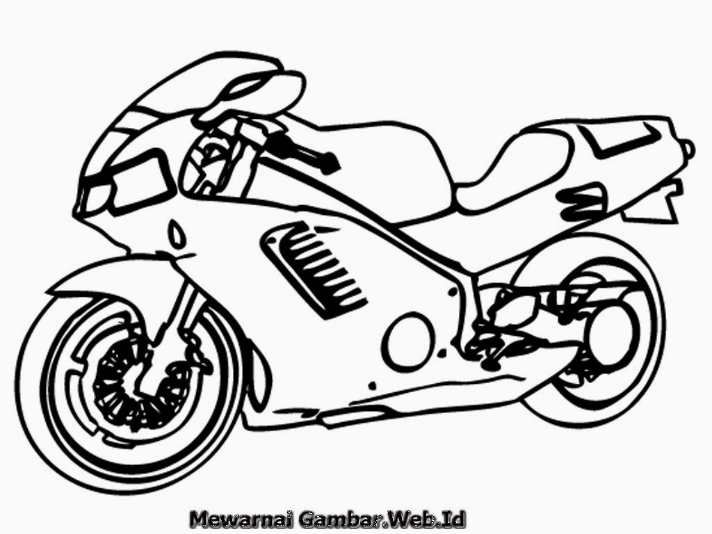 Detail Gambar Sepeda Motor Putih Untuk Diwarnai Nomer 15