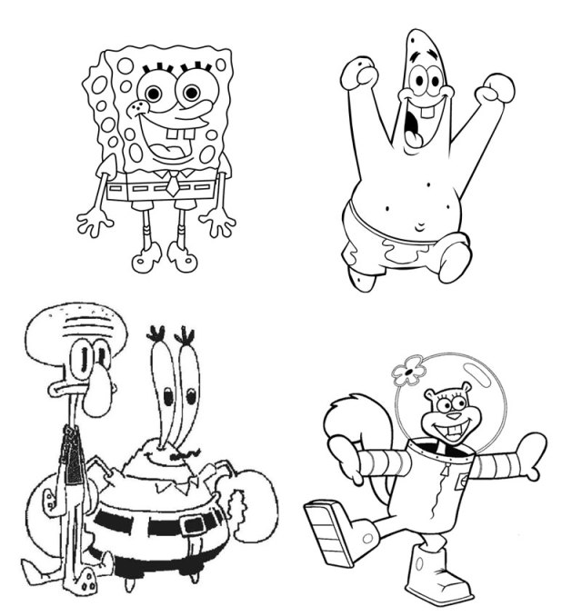 Detail Gambar Spongebob Untuk Diwarnai Nomer 32