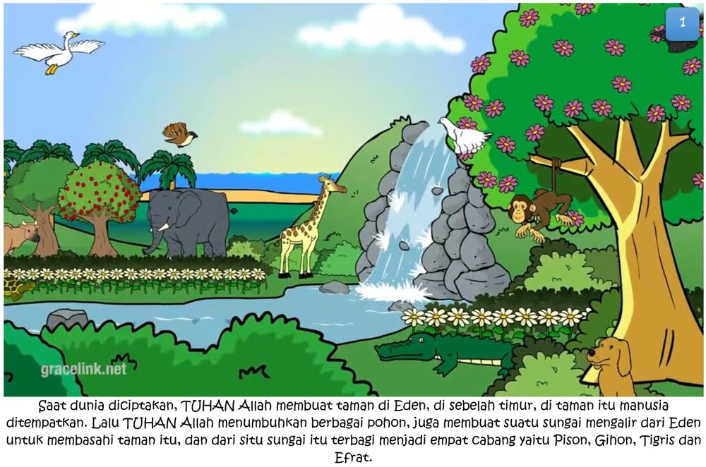 Gambar Taman Eden Menrut Alkitab Untuk Sekolah Minggu - KibrisPDR