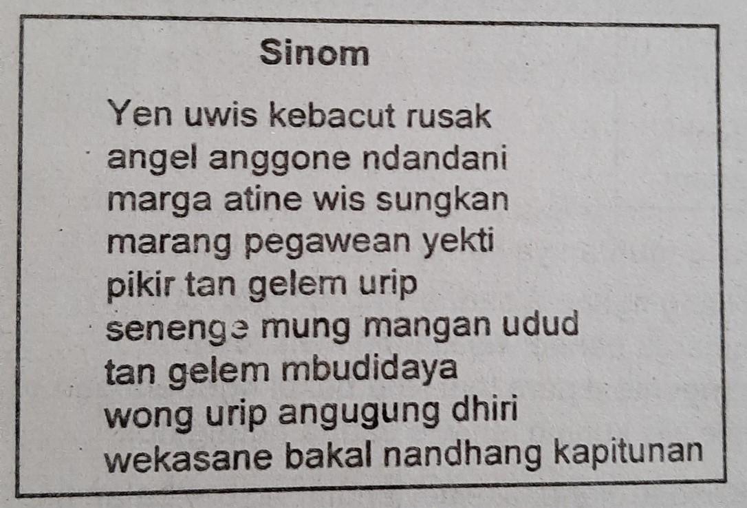 Detail Gambar Tembung Macapat Sinom Nomer 39