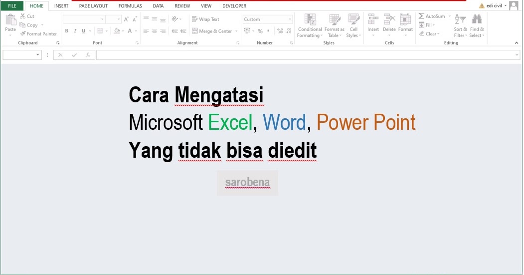 Detail Gambar Tidak Bisa Diedit Excel Nomer 17