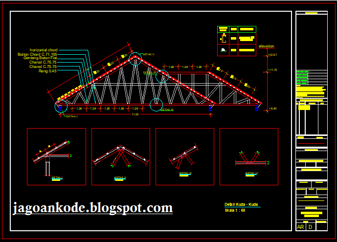 Detail Gambar Ukuran Detail Baja Ringan Untuk Tiang Kanopi Cad 2007 Nomer 9