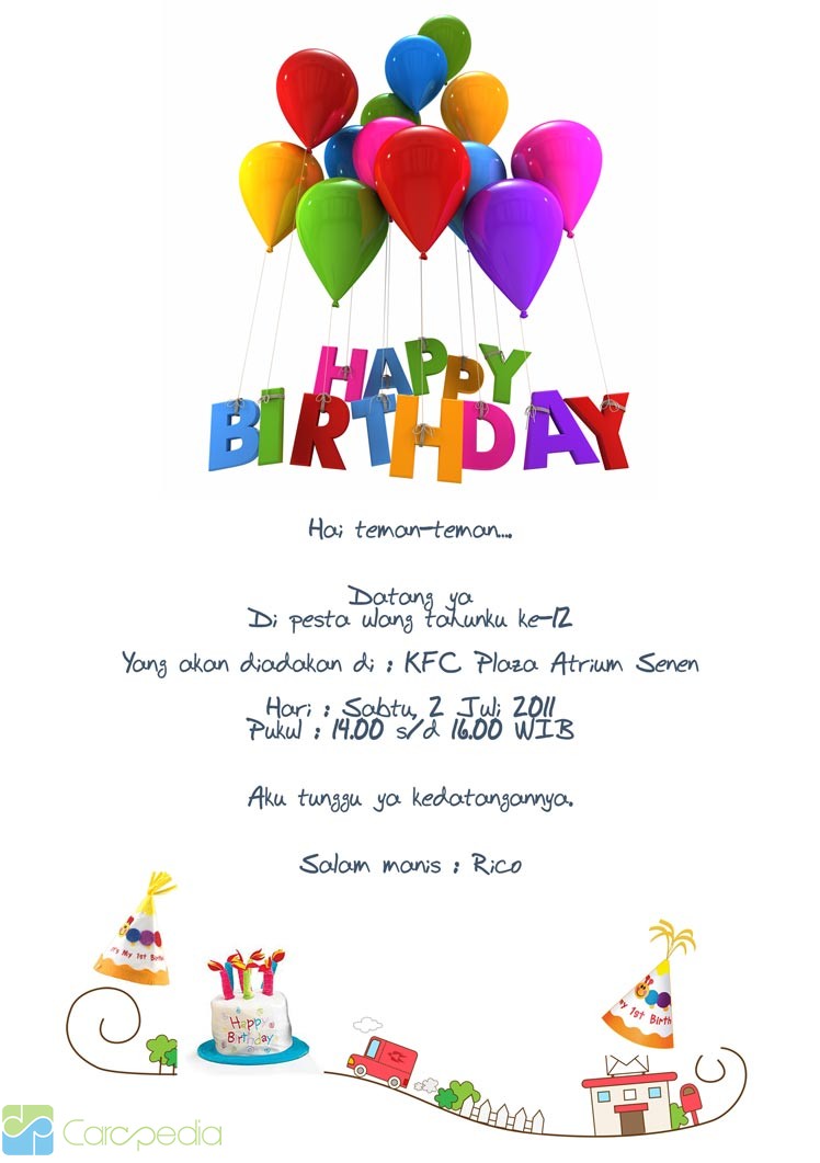 Detail Gambar Undangan Formal Bahasa Inggris Birthday Nomer 13