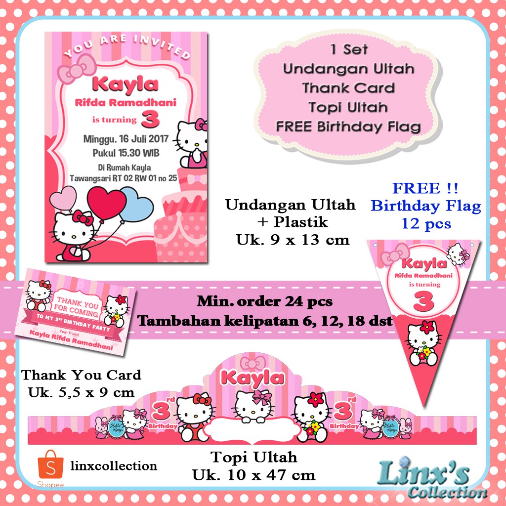 Detail Gambar Undangan Ulang Tahun Gambar Hello Kitty Lucu Nomer 12