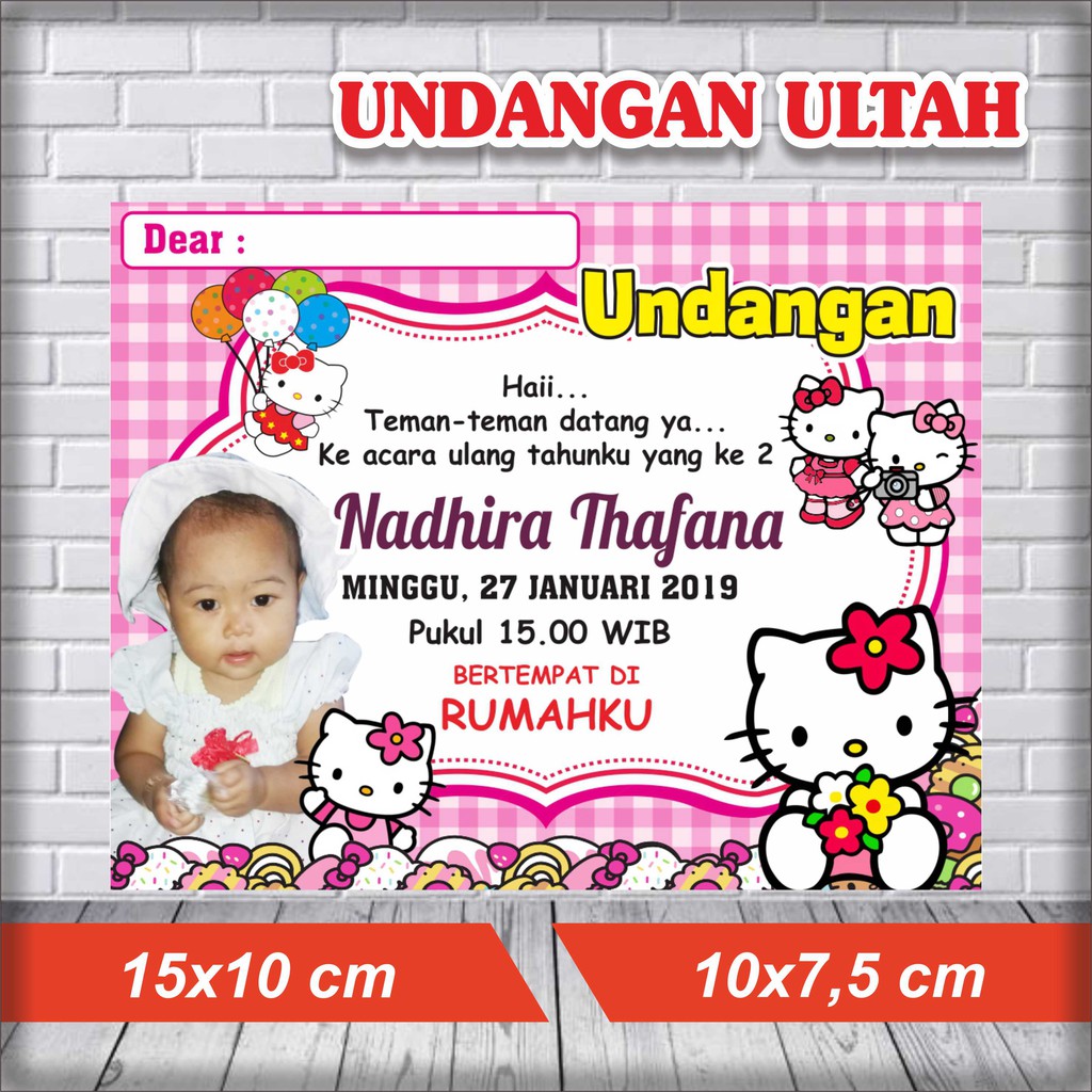 Detail Gambar Undangan Ulang Tahun Gambar Hello Kitty Lucu Nomer 3