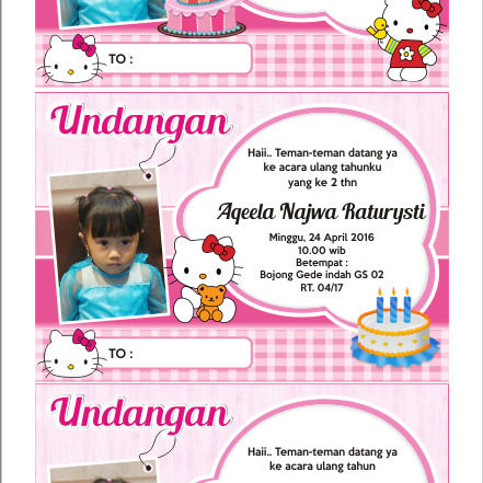 Detail Gambar Undangan Ulang Tahun Gambar Hello Kitty Lucu Nomer 6