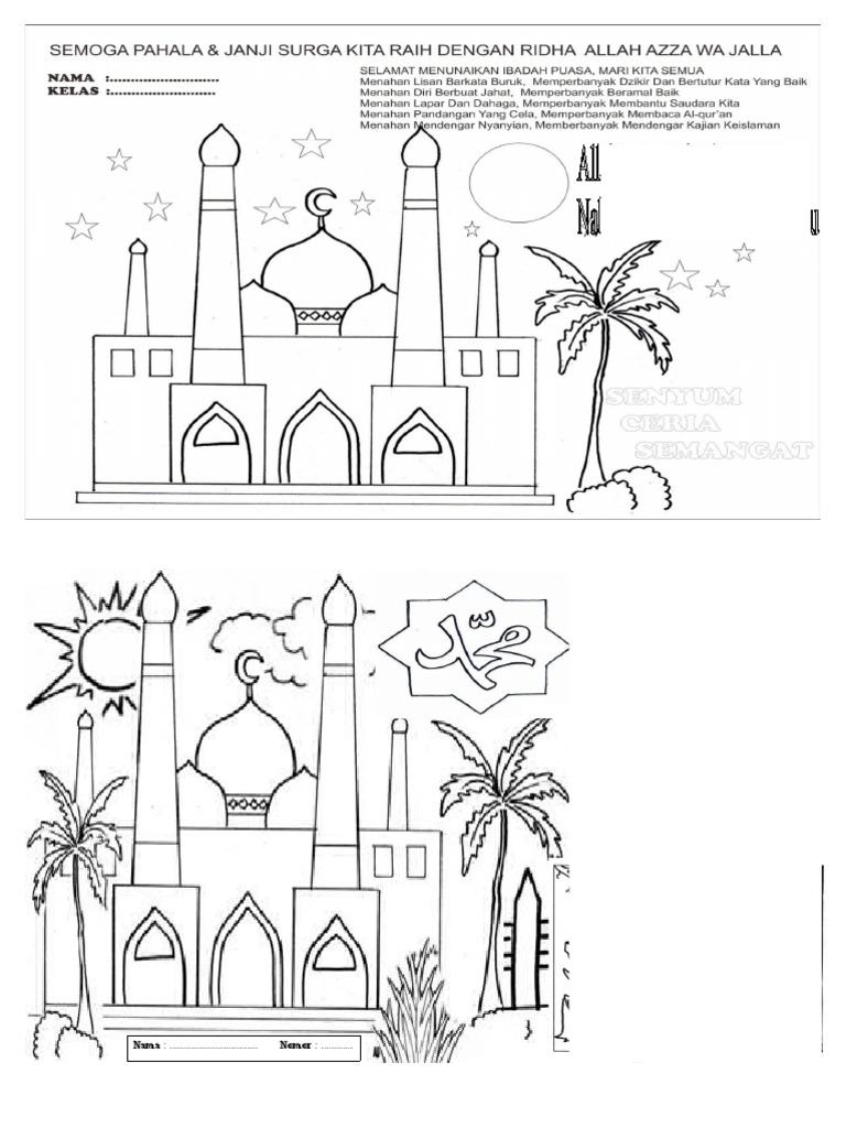 Detail Gambar Untuk Mewarnai Tema Hari Maulid Nabi Muhammad Nomer 8