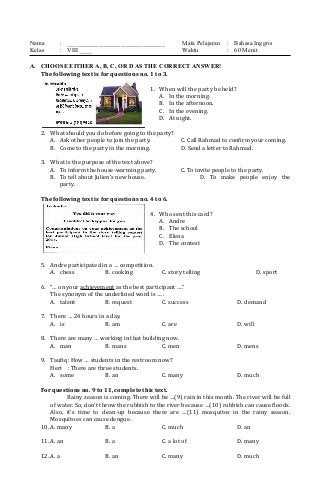 Detail Gambar Untuk Soal Bahasa Inggris Nomer 9