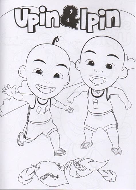 Detail Gambar Upin Ipin Hitam Putih Untuk Diwarnai Nomer 5