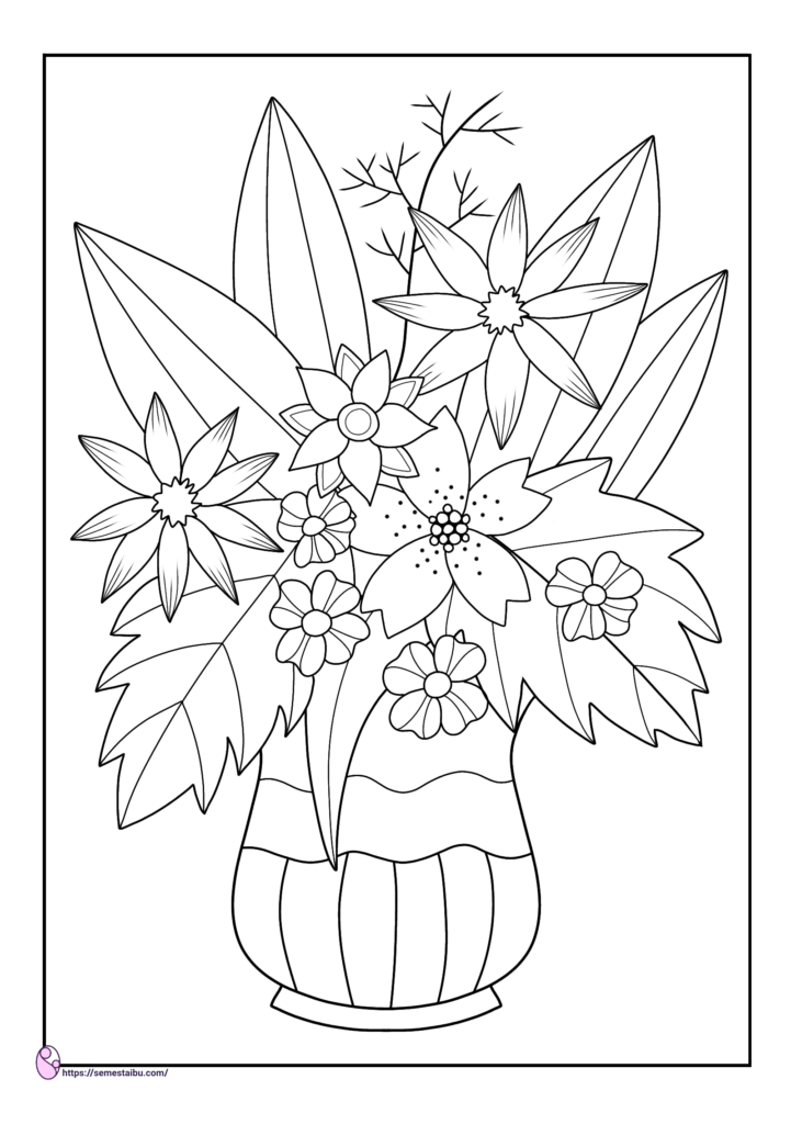 Detail Gambar Vas Bunga Untuk Diwarnai Nomer 32