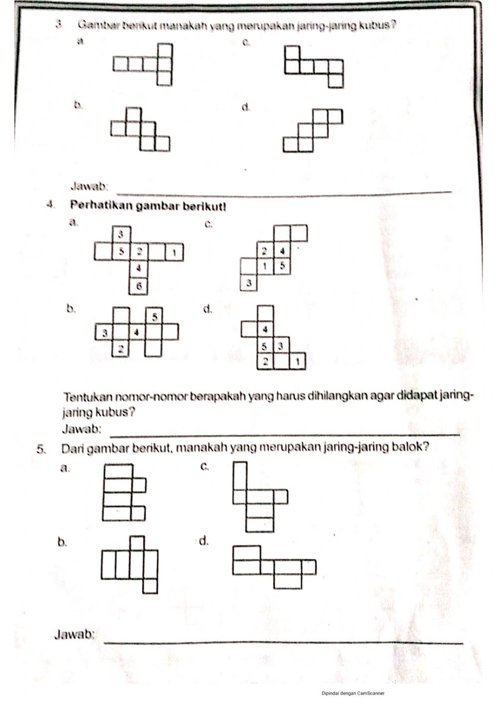 Detail Gambar Yang Merupakan Jaring Jaring Kubus Adalah Nomer 41