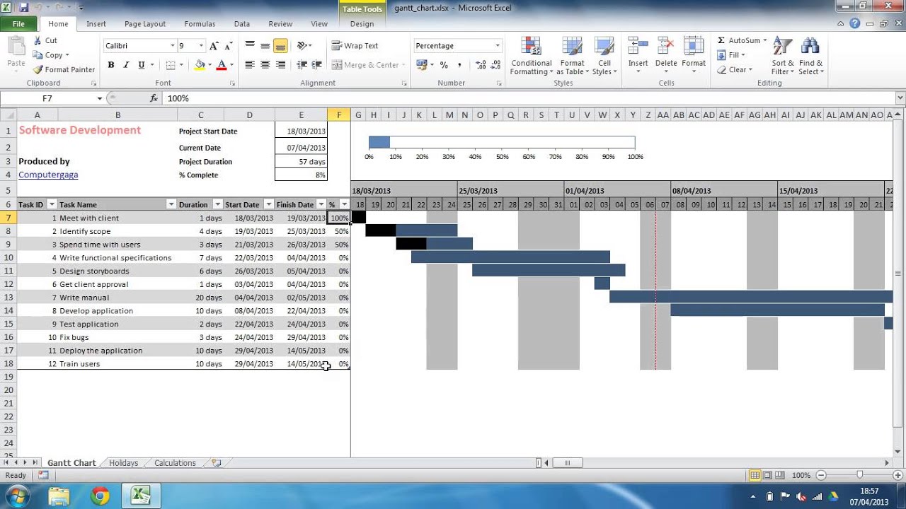 Detail Gantt Chart Excel Template Nomer 36