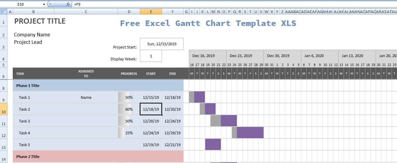 Detail Gantt Chart Excel Template Nomer 47