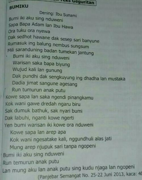 Detail Geguritan Tema Buku Nomer 9