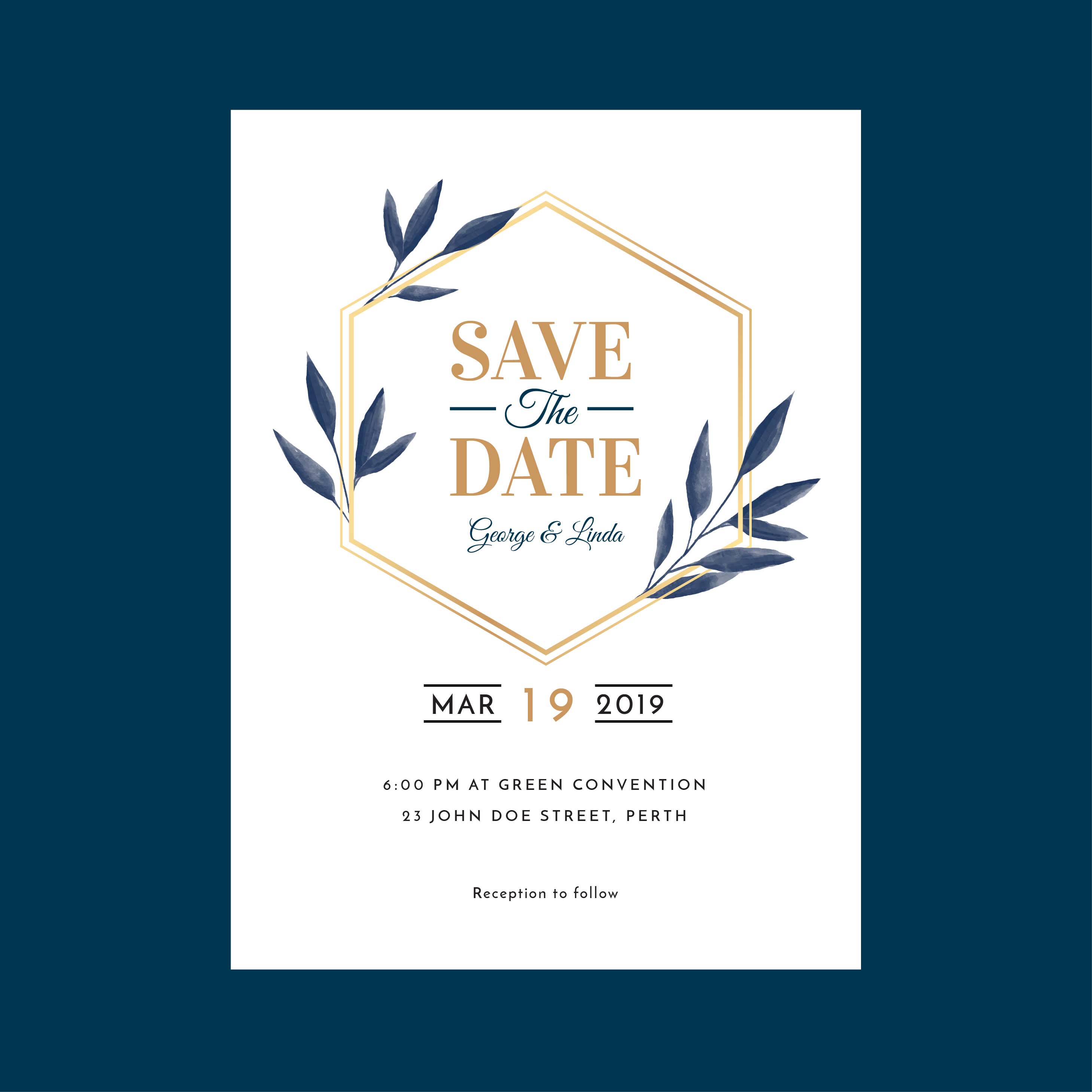 Detail Geometric Wedding Invitation Template Nomer 34