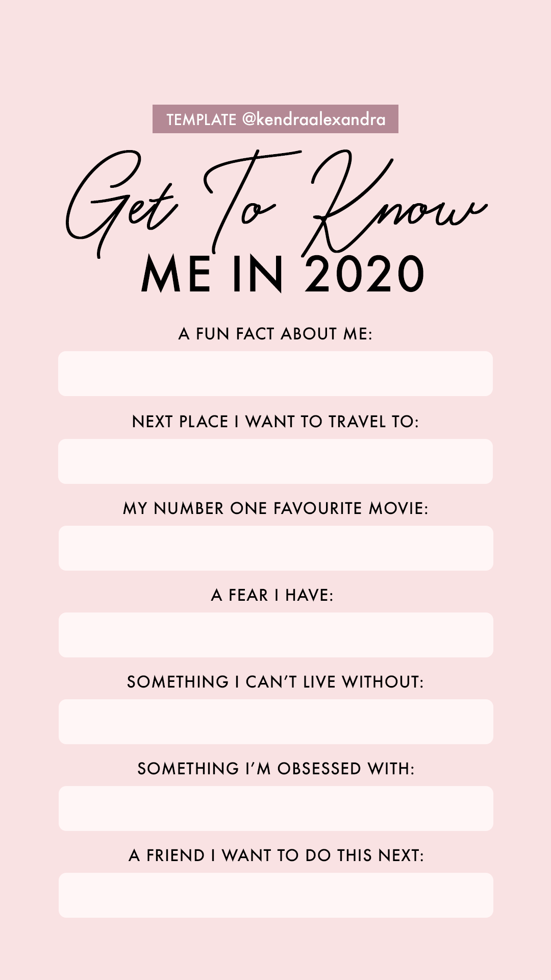 Get To Know Me Template - KibrisPDR
