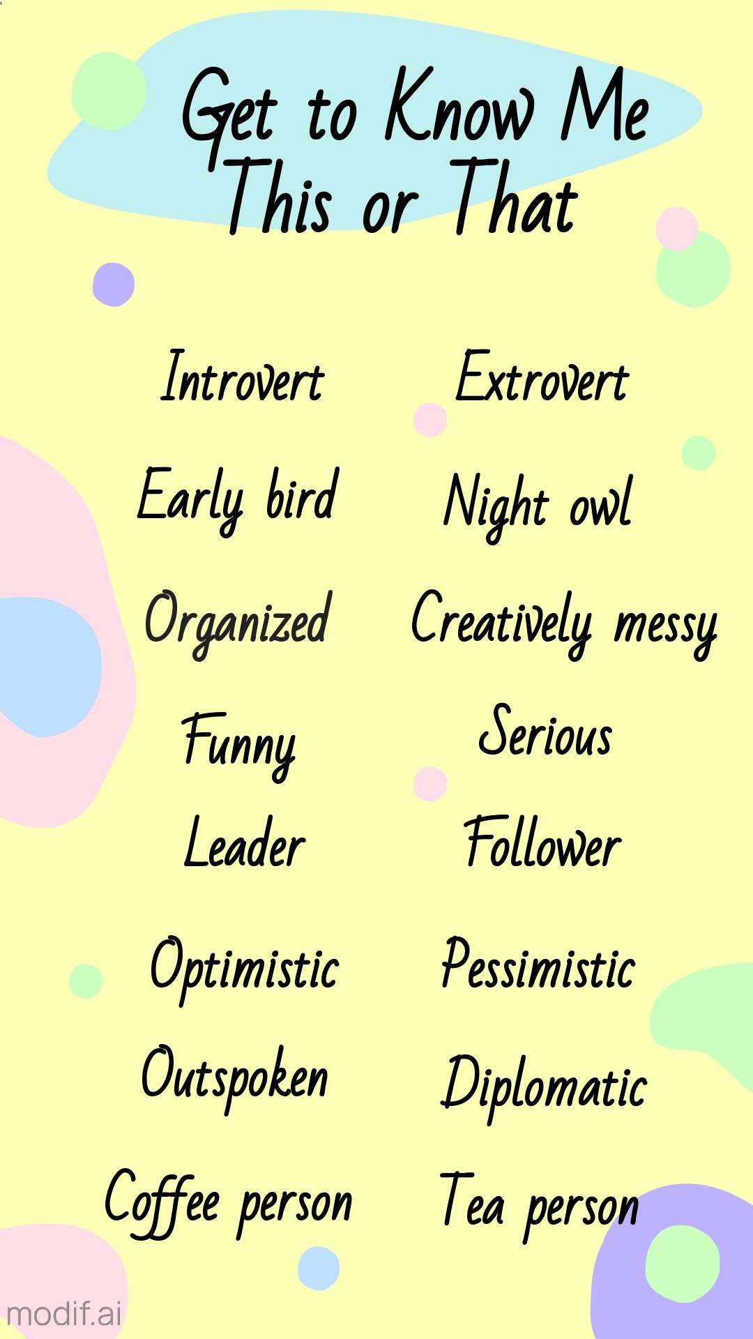 Detail Get To Know Me Template Nomer 17