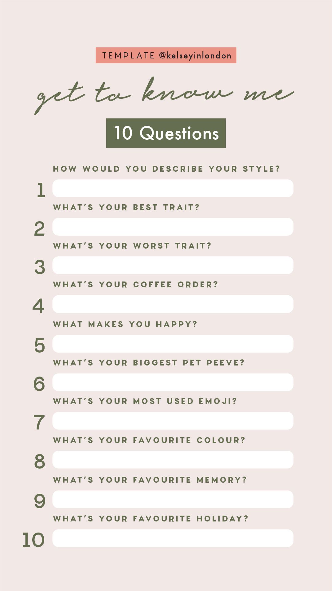 Detail Get To Know Me Template Nomer 3