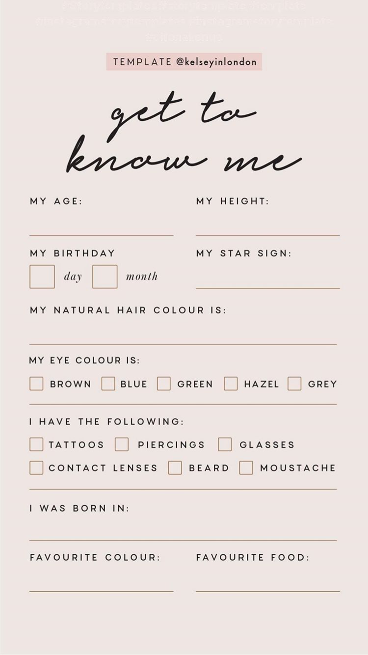 Detail Get To Know Me Template Nomer 29