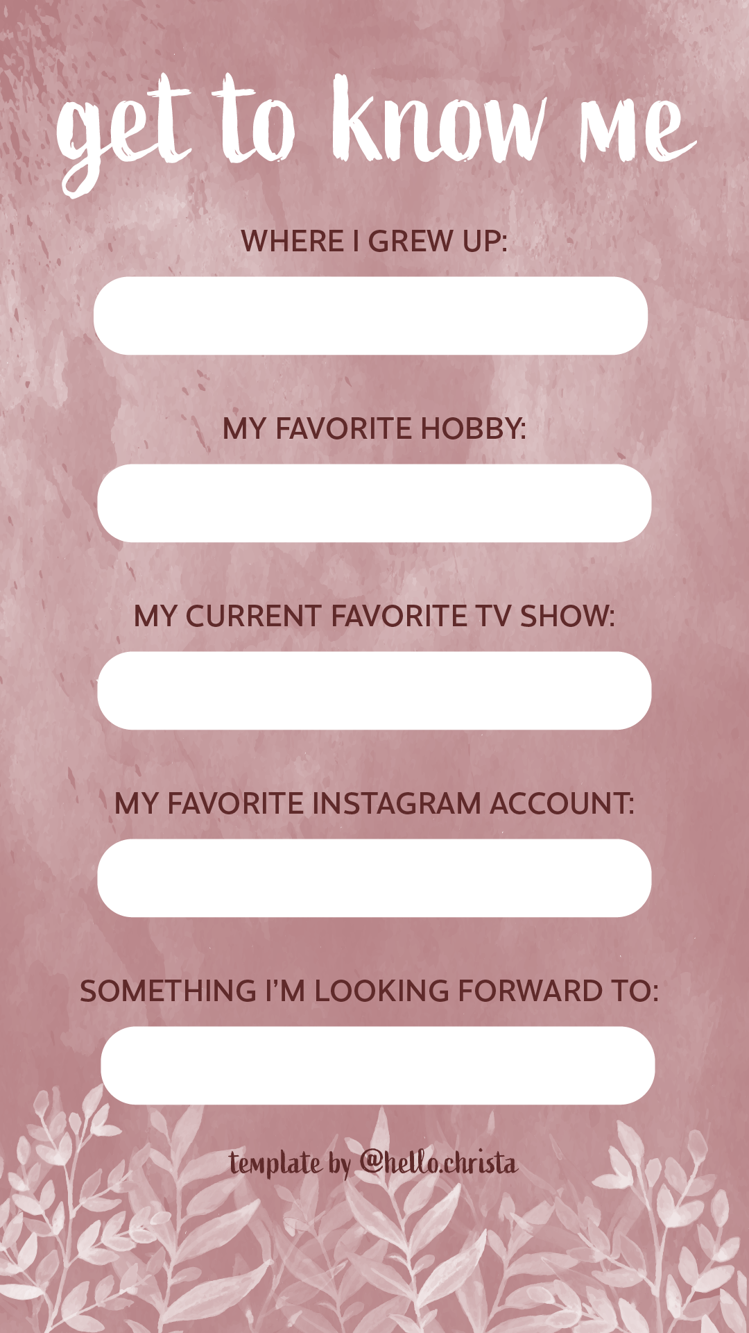 Detail Get To Know Me Template Nomer 39