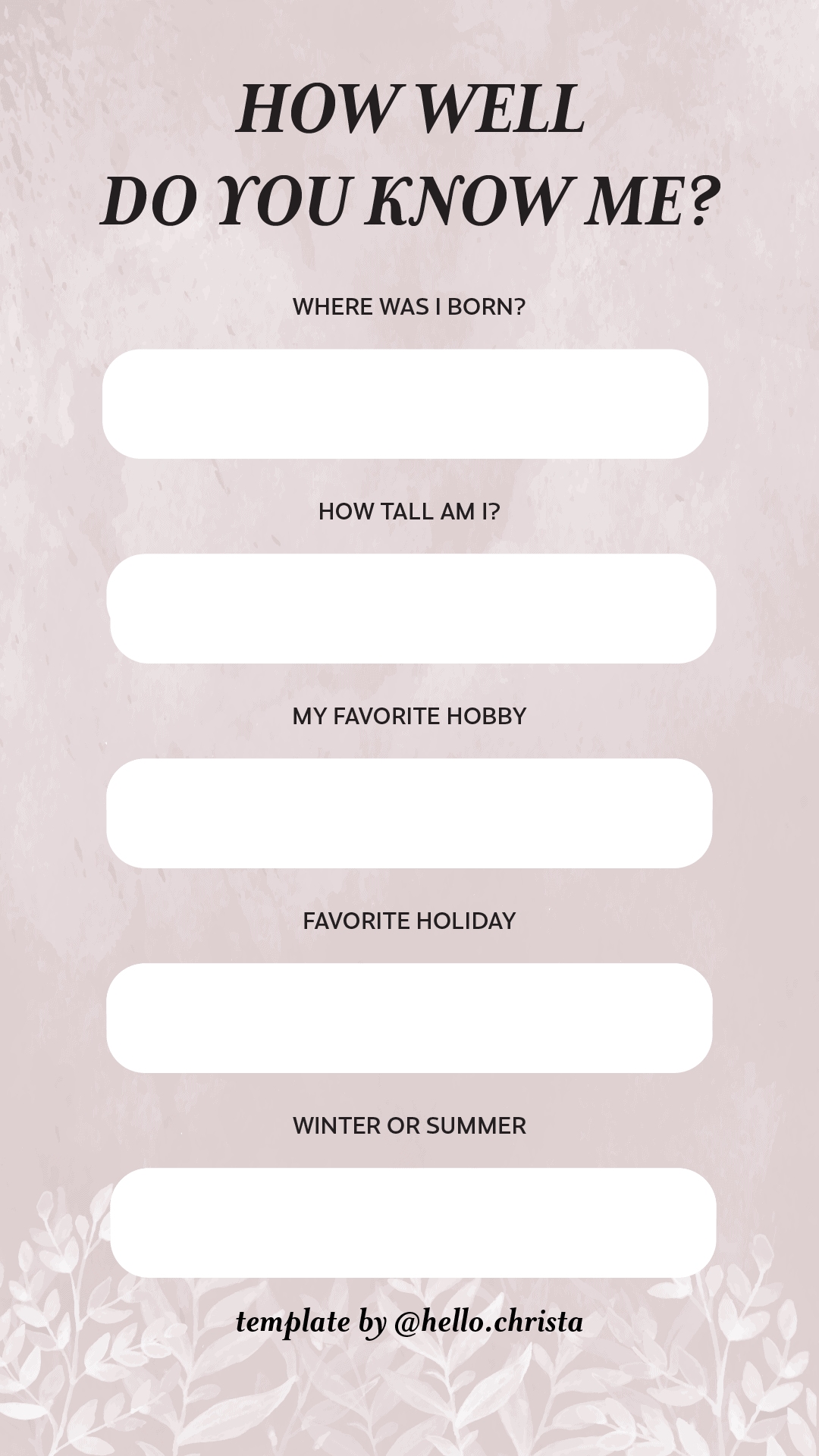 Detail Get To Know Me Template Nomer 48