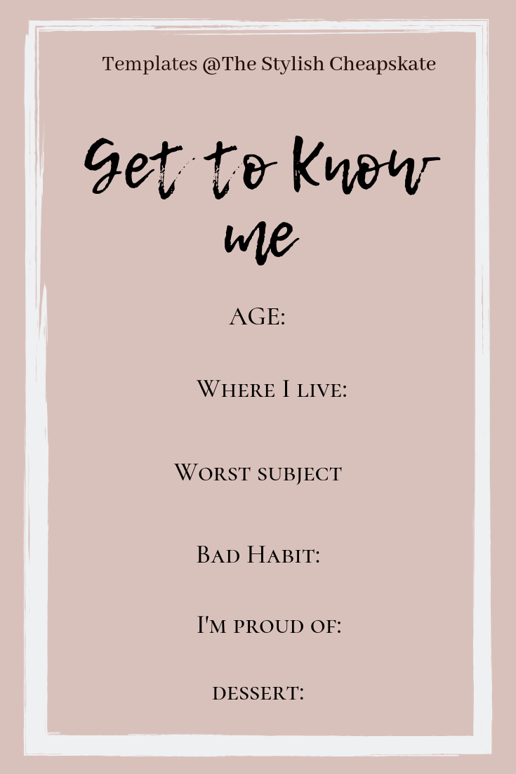Detail Get To Know Me Template Nomer 54