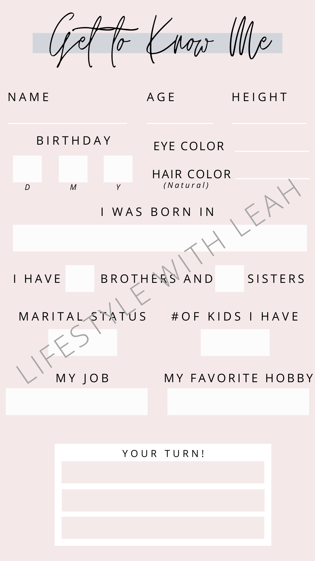Detail Get To Know Me Template Nomer 9