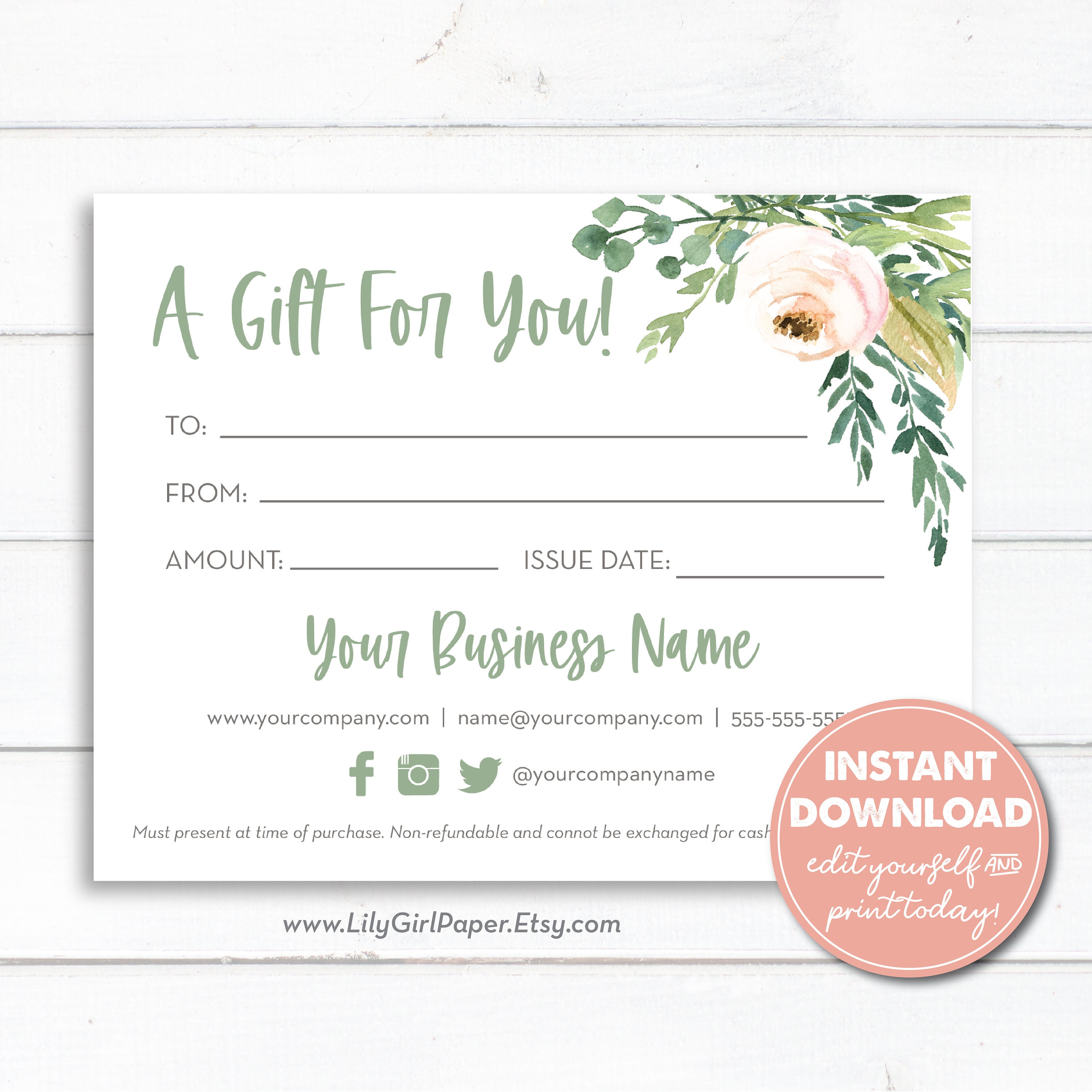 Detail Gift Card Template Nomer 39