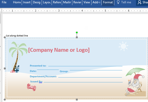 Detail Gift Certificate Template Word Nomer 17