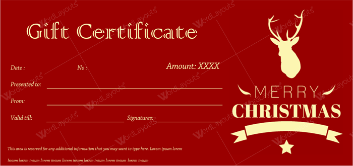 Detail Gift Certificate Template Word Nomer 28
