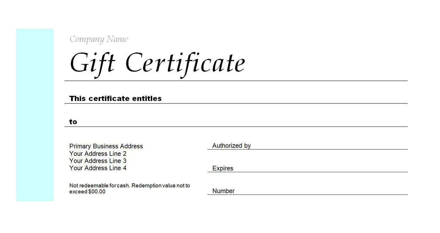 Detail Gift Certificate Template Word Nomer 4