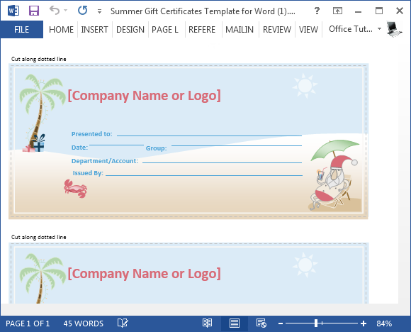 Detail Gift Certificate Template Word Nomer 46