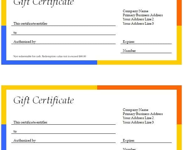 Detail Gift Certificate Template Word Nomer 55