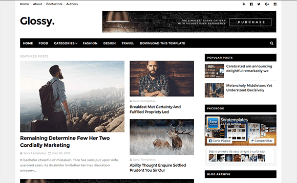 Detail Glossy Mag Blogger Template Nomer 14