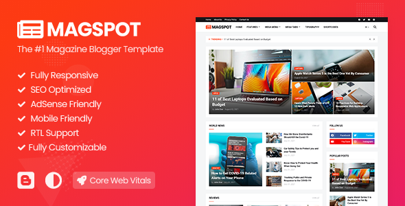 Detail Glossy Mag Blogger Template Nomer 18