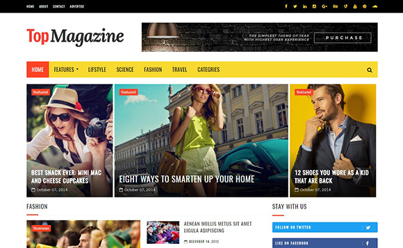 Detail Glossy Mag Blogger Template Nomer 34