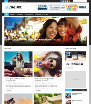 Detail Glossy Mag Blogger Template Nomer 38