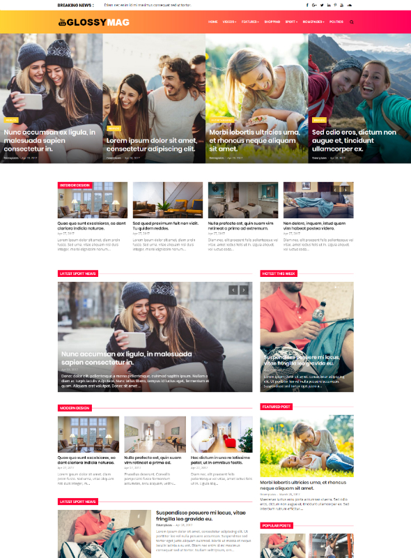 Detail Glossy Mag Blogger Template Nomer 9