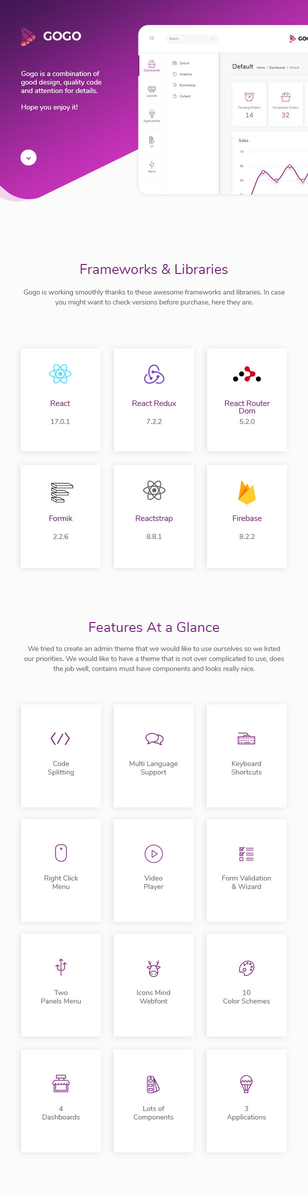 Detail Gogo React Template Nomer 3