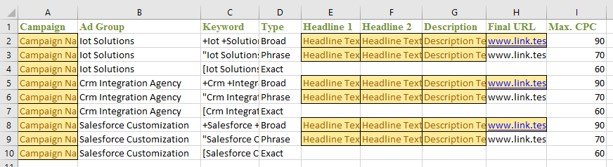 Detail Google Ads Excel Template Nomer 52