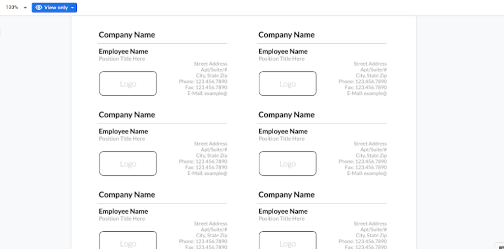 Detail Google Docs Name Card Template Nomer 9