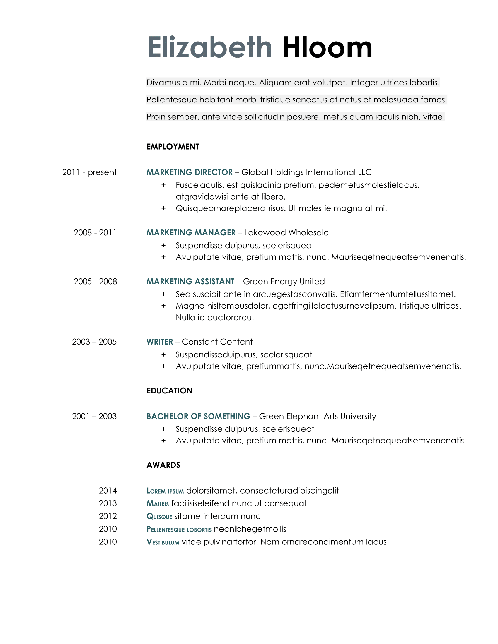 Detail Google Docs Resume Template Nomer 29