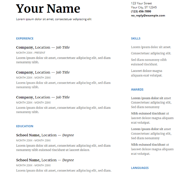 Detail Google Docs Resume Template Nomer 44